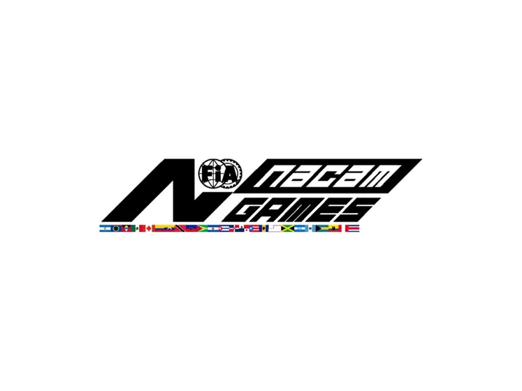 NACAM Games logo in black on a white background, with a strip of country flags underneath