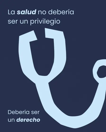 ONAY social post with a light blue stethoscope on navy and the text Health should not be a privilege